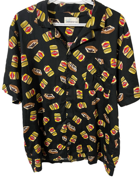Peter Alexander Vegemite Print Short Sleeve Cotton Shirt Size XL